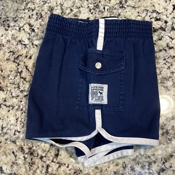 Victoria’s Secret Pink Womens Twill Shorts Navy Various Sizes - Picture 3 of 6